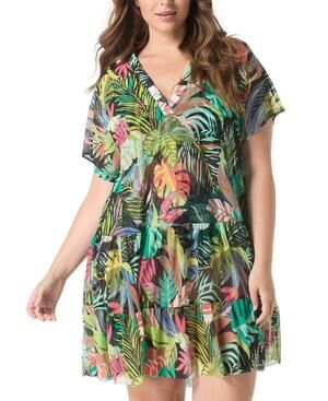 Coco Reef Women's Encourage Printed Cover-Up Dress Multi Size L 2884